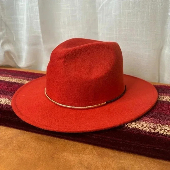 Orange Panama style Hat - Picture 2 of 5